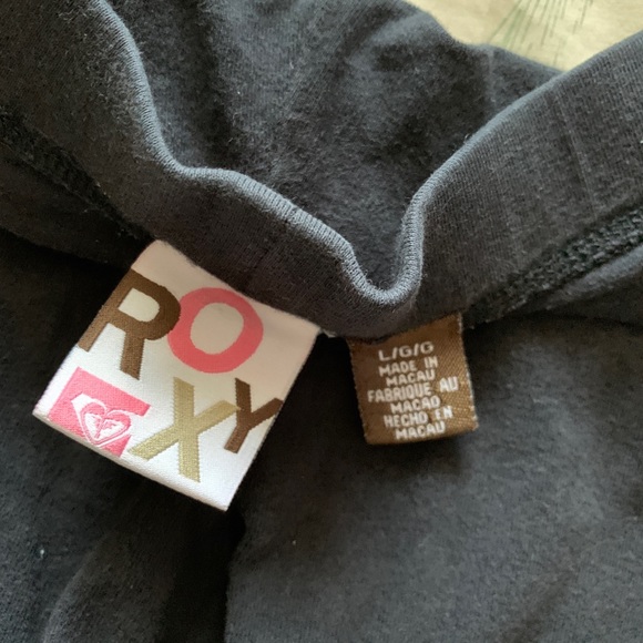 Black Grey Roxy Leggings - Picture 3 of 3